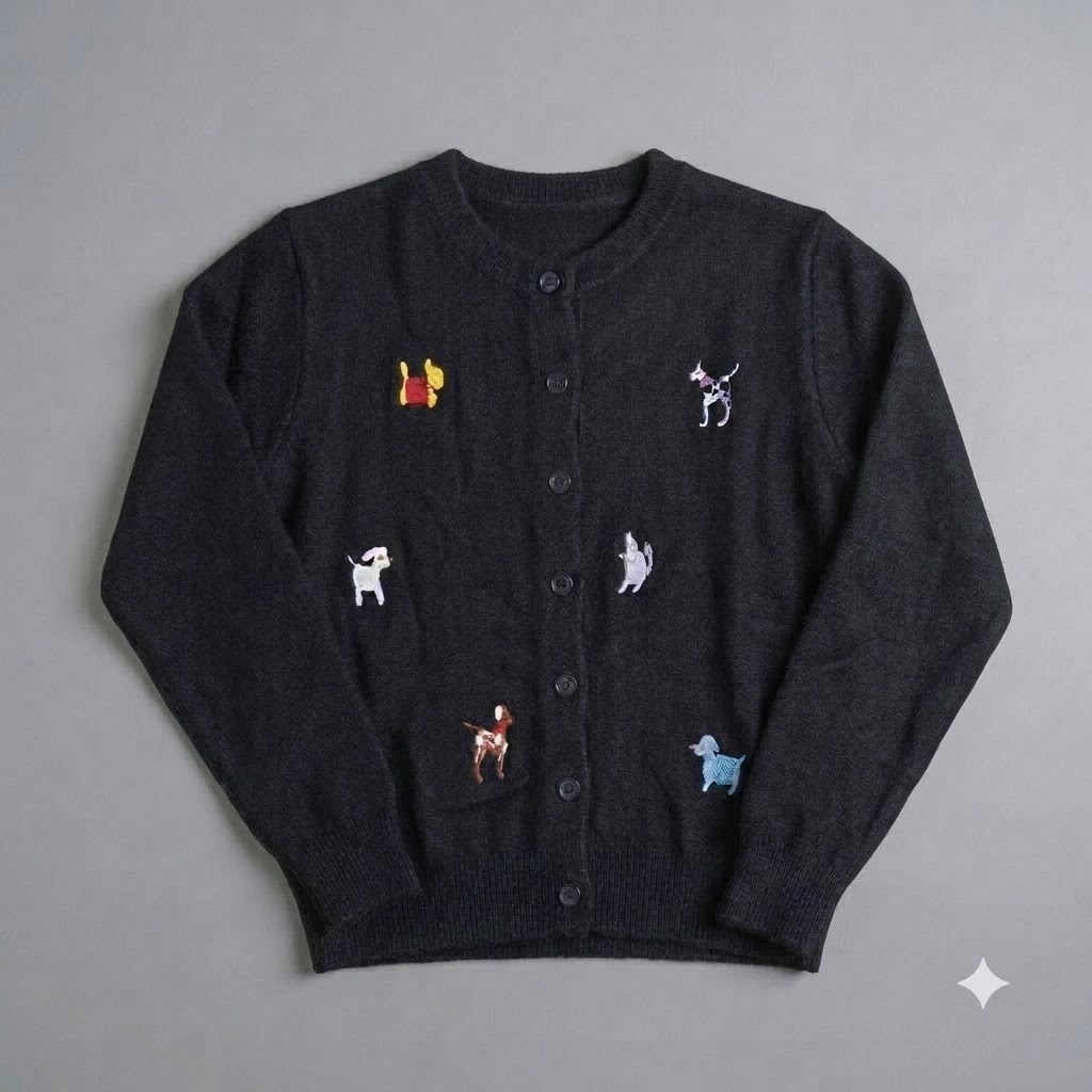 Embroidered Knit Cardigan