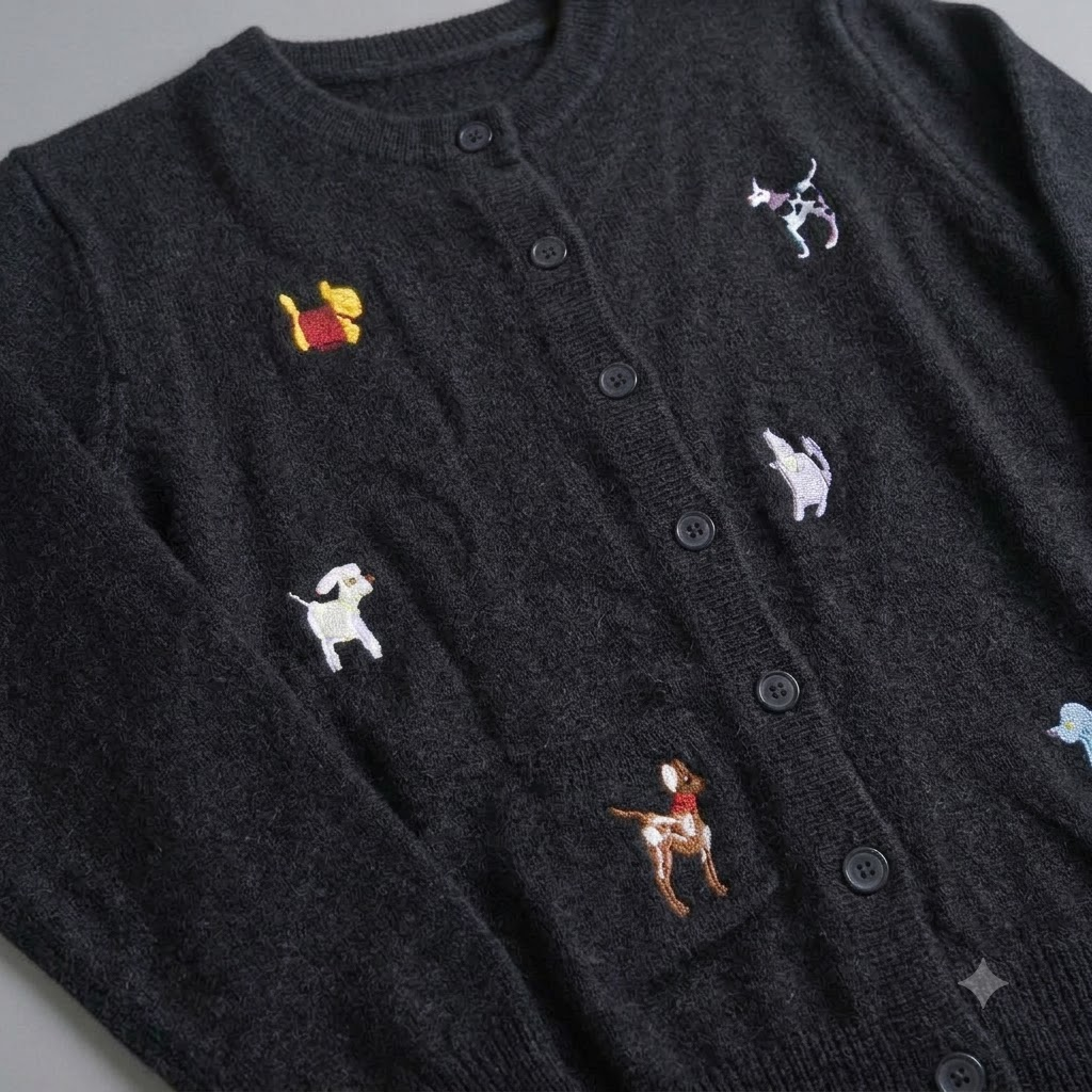 Embroidered Knit Cardigan