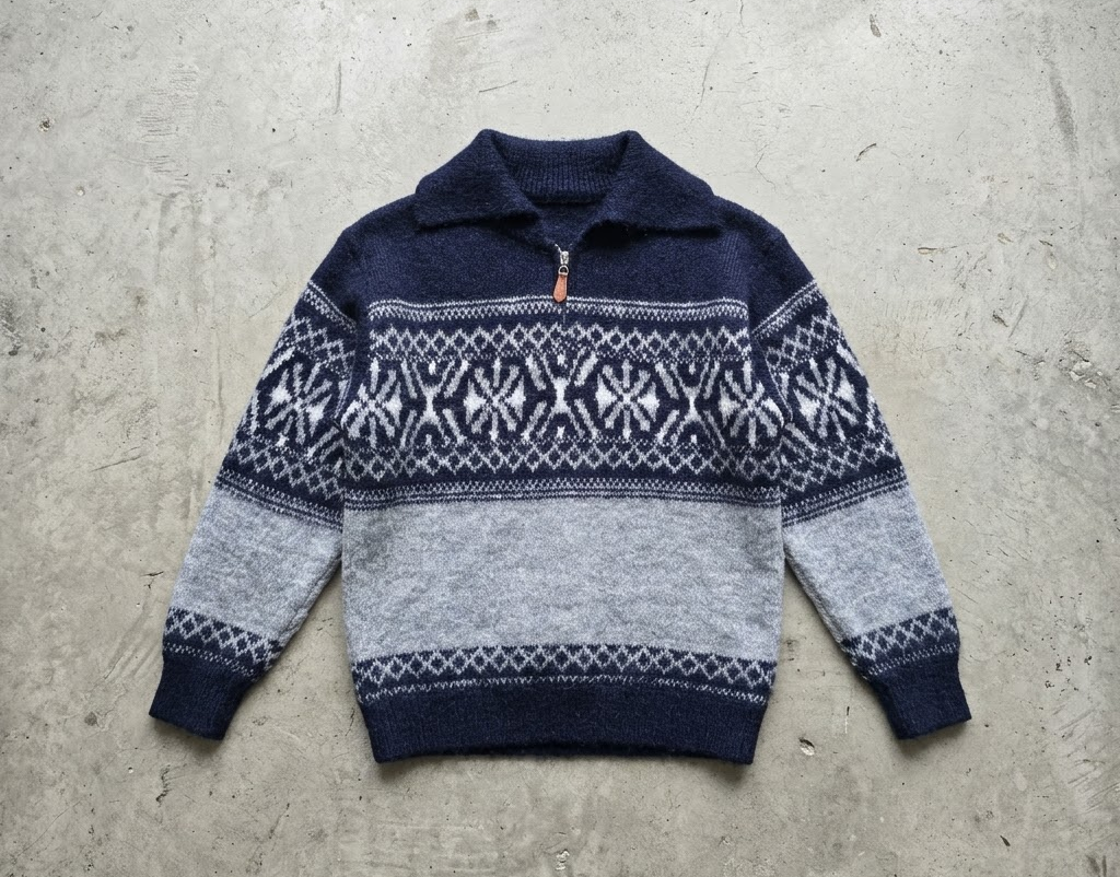 Nordic Print Half Zipper