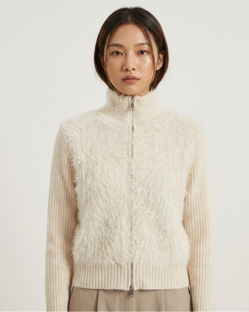 Faux Fur Double Zipper