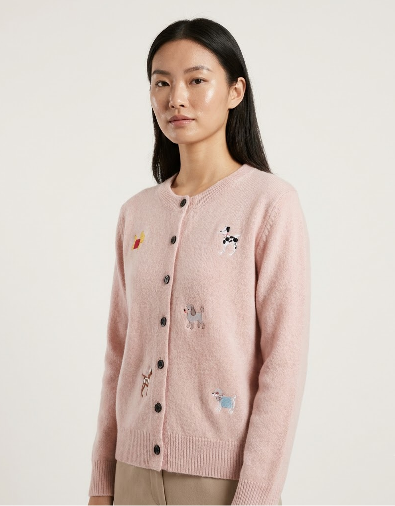 Embroidered Knit Cardigan