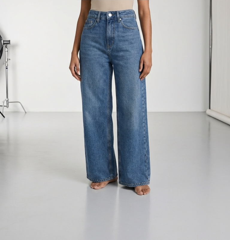 Imported High Waist Wideleg Jeans