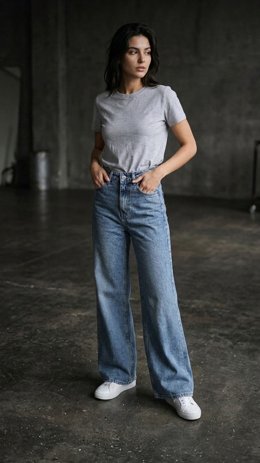 High Waist Wideleg Jeans