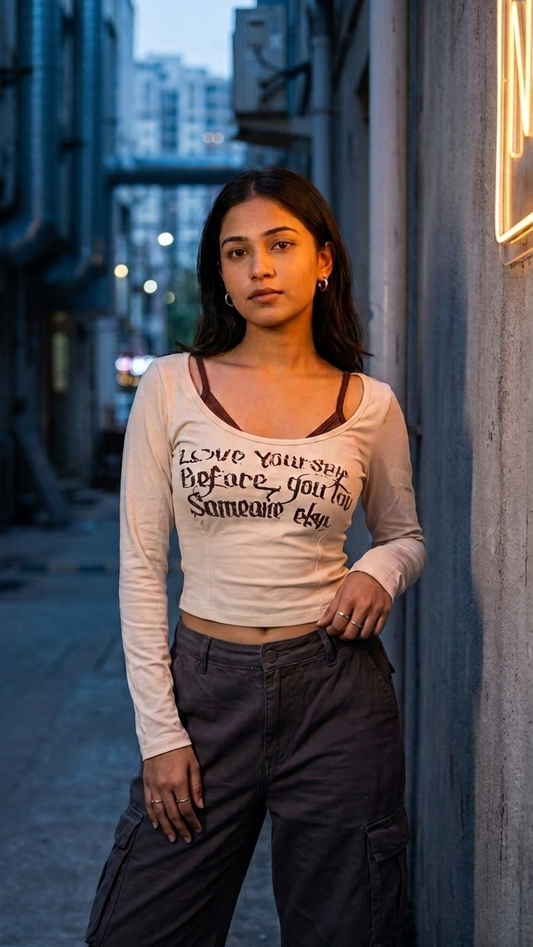 Layered Graphic Padded Crop Top