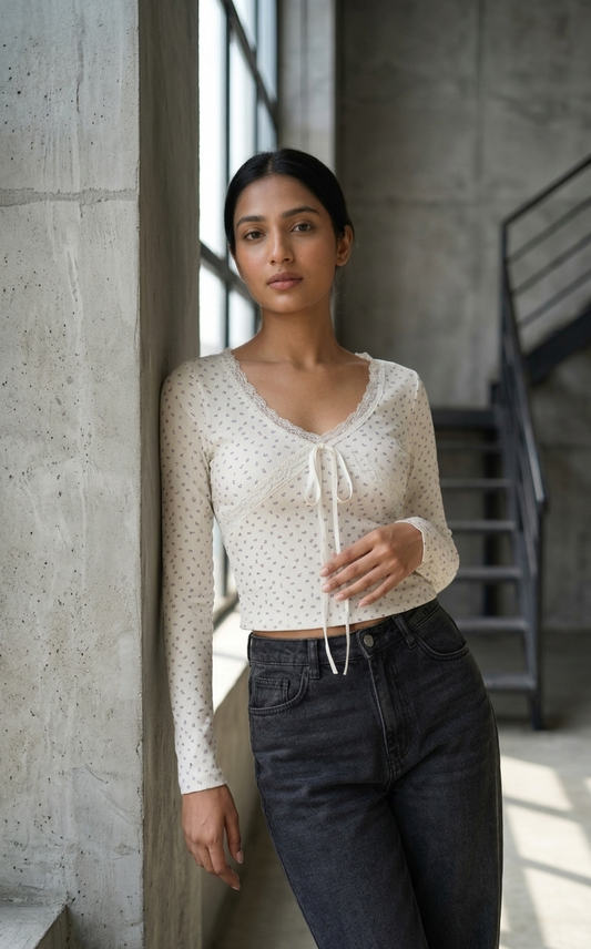 Printed Padded Top