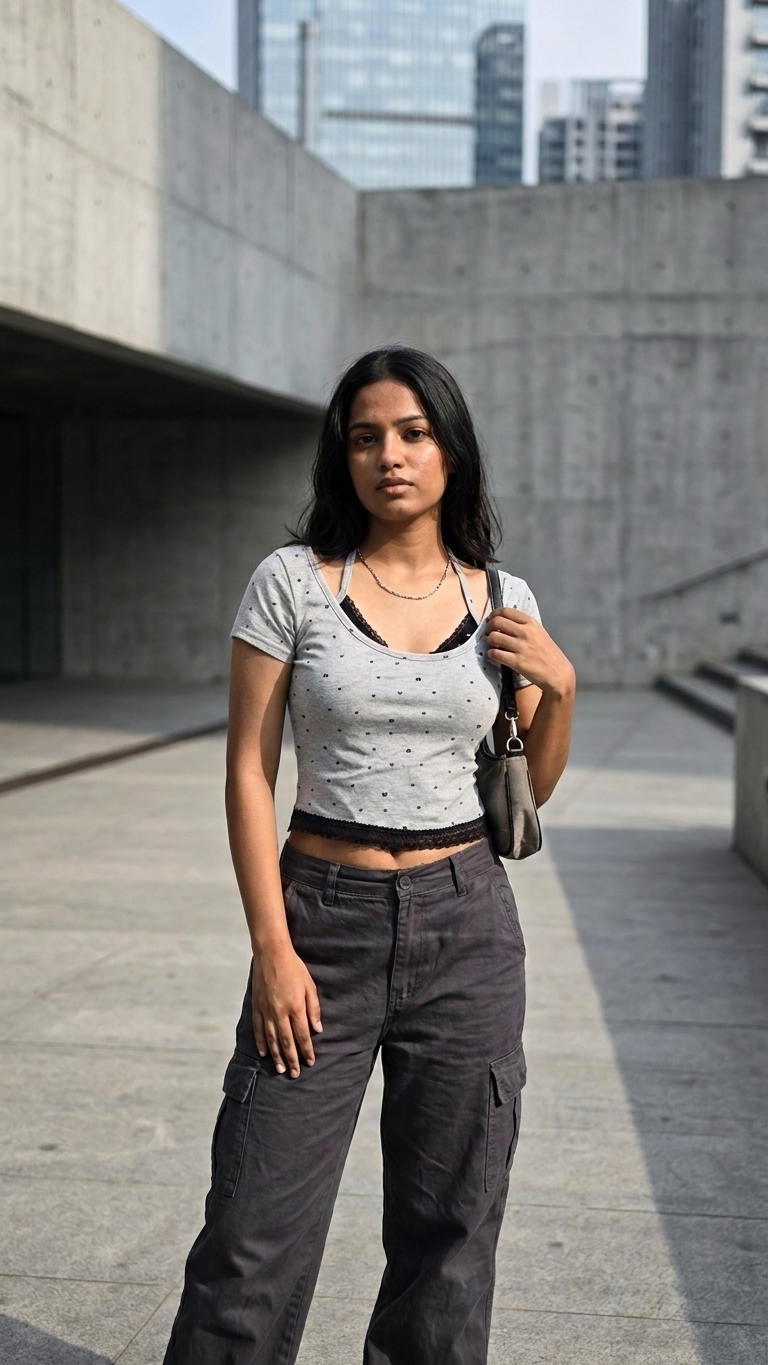 Layered Printed Padded Crop Top