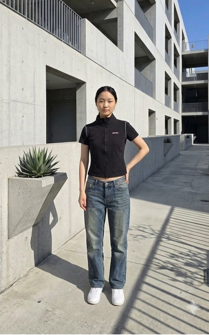 Cropped Zipper Top