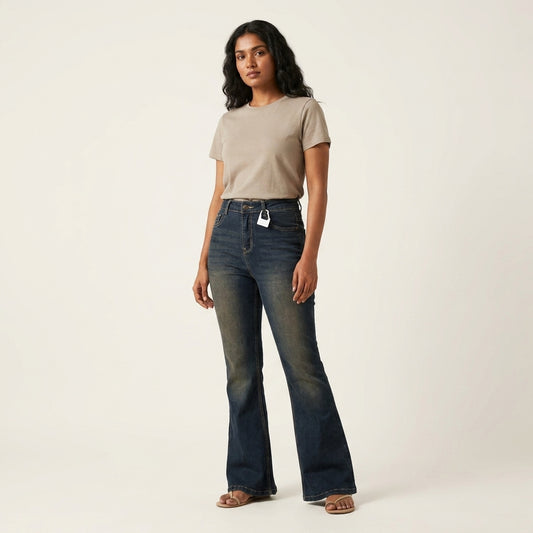 High Waist Vintage Flared Jeans