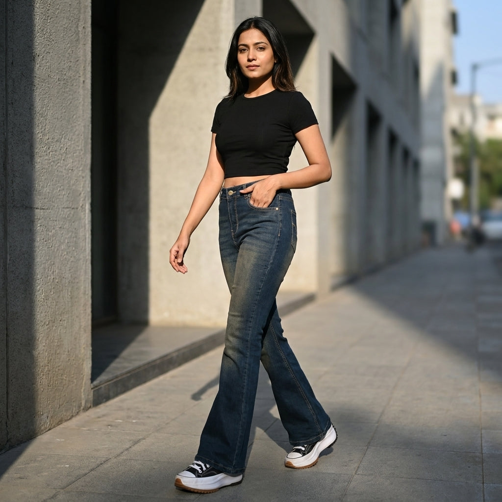 High Waist Vintage Flared Jeans